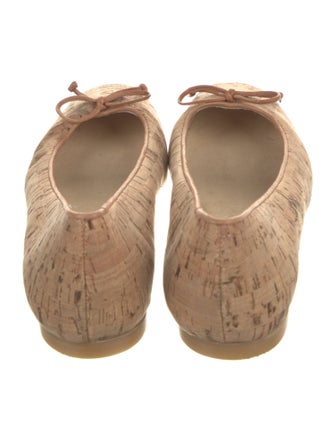 Stuart Weitzman Animal Print Bow Accents Ballet Flats