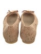 Stuart Weitzman Animal Print Bow Accents Ballet Flats