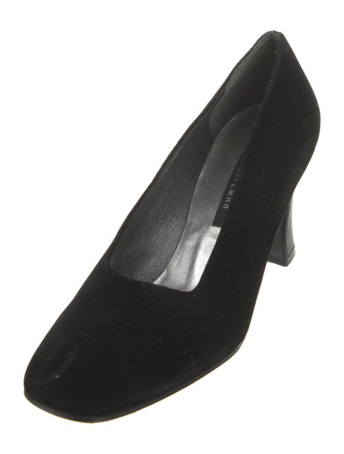 Stuart Weitzman Velvet Leather Trim Embellishment Pumps