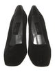 Stuart Weitzman Velvet Leather Trim Embellishment Pumps