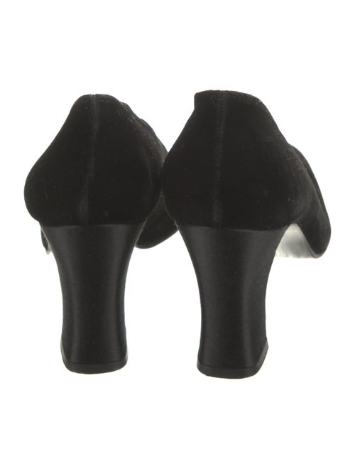 Stuart Weitzman Velvet Leather Trim Embellishment Pumps