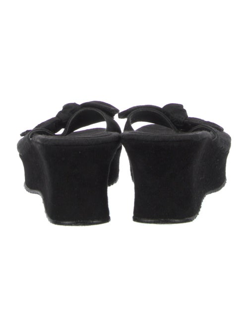 Stuart Weitzman Suede Bow Accents Slides