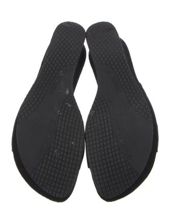 Stuart Weitzman Suede Bow Accents Slides