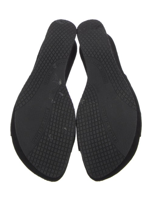 Stuart Weitzman Suede Bow Accents Slides