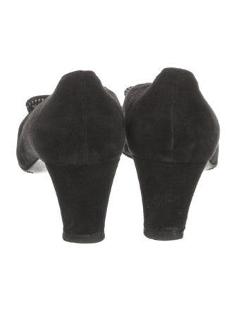 Stuart Weitzman Suede Bow Accents Pumps