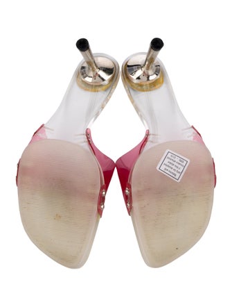 Stuart Weitzman PVC Floral Print Slides