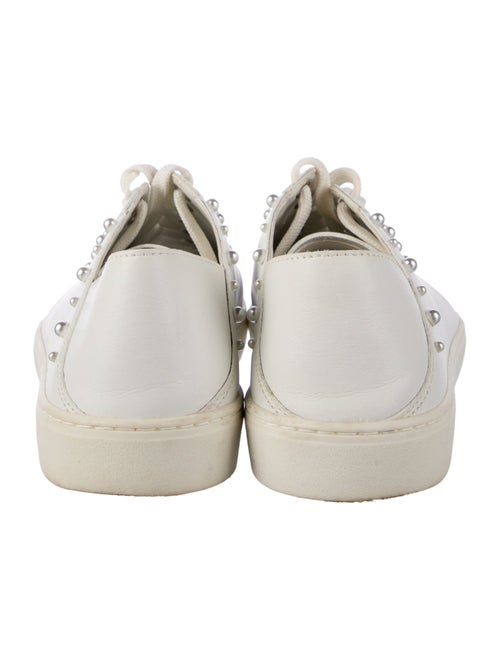 Stuart Weitzman Leather Beaded Accents Sneakers