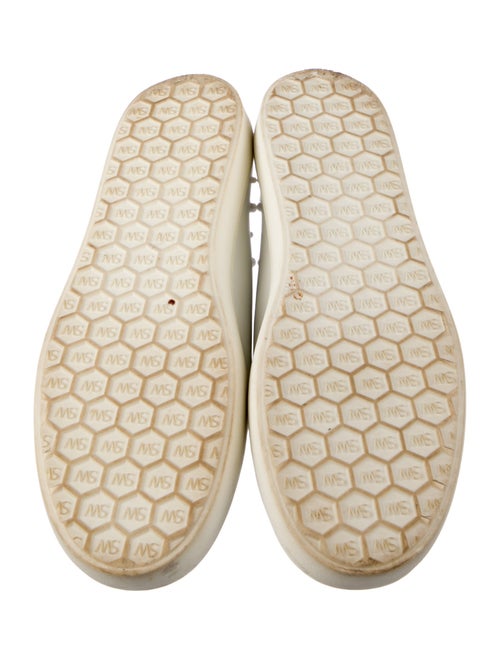 Stuart Weitzman Leather Beaded Accents Sneakers