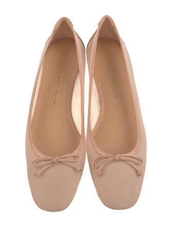Stuart Weitzman Leather Bow Accents Ballet Flats