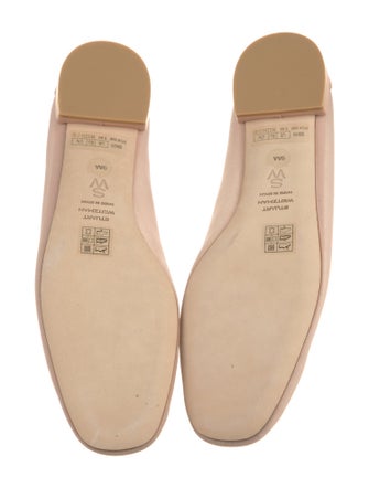 Stuart Weitzman Leather Bow Accents Ballet Flats