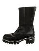 Stuart Weitzman Leather Studded Accents Combat Boots