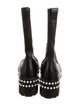Stuart Weitzman Leather Studded Accents Combat Boots