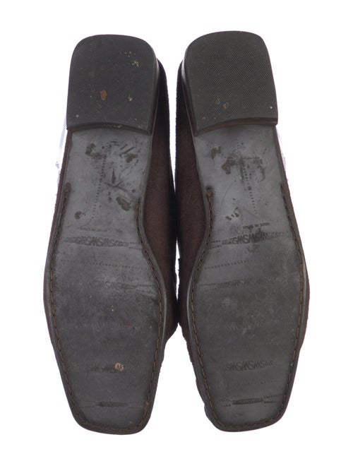 Stuart Weitzman Suede Crystal Embellishments Loafers