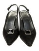 Stuart Weitzman Satin Crystal Embellishments Slingback Pumps
