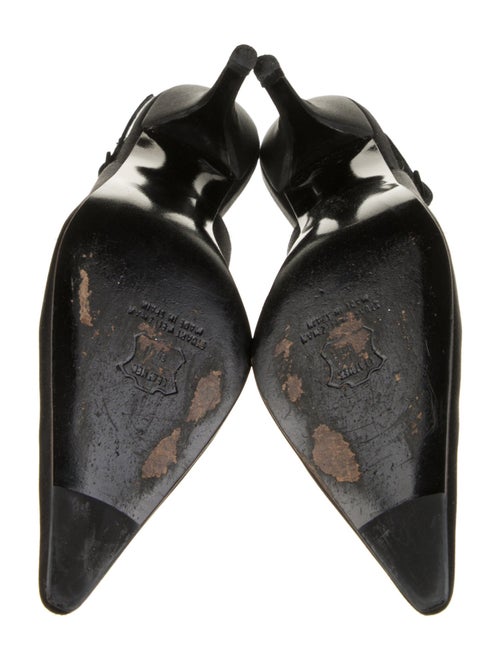 Stuart Weitzman Satin Crystal Embellishments Slingback Pumps