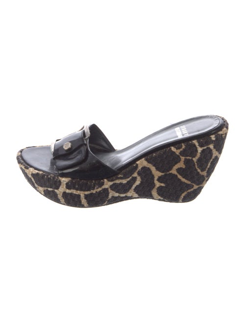 Stuart Weitzman Patent Leather Printed Slides