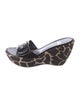 Stuart Weitzman Patent Leather Printed Slides