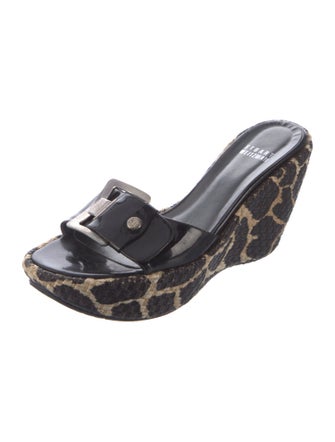 Stuart Weitzman Patent Leather Printed Slides