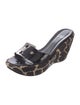 Stuart Weitzman Patent Leather Printed Slides