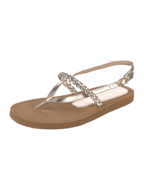 Stuart Weitzman Leather T-Strap Sandals