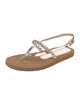 Stuart Weitzman Leather T-Strap Sandals