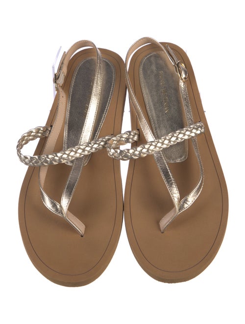 Stuart Weitzman Leather T-Strap Sandals