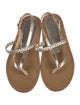 Stuart Weitzman Leather T-Strap Sandals