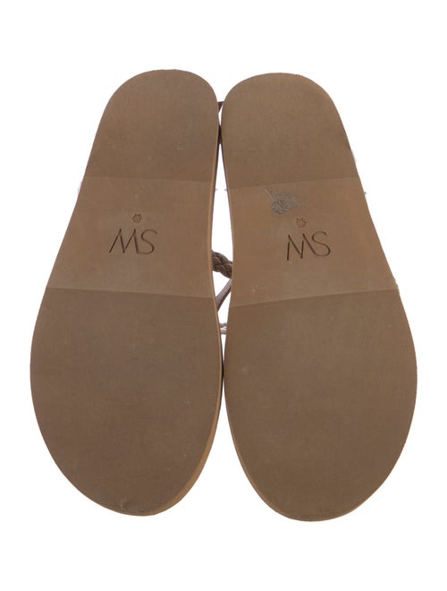 Stuart Weitzman Leather T-Strap Sandals