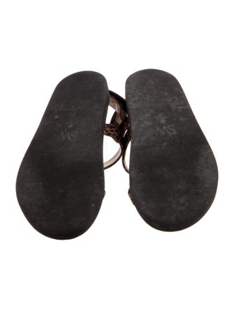 Stuart Weitzman Suede Animal Print Slingback Sandals