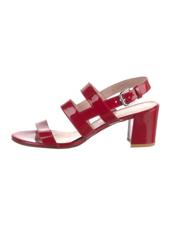 Stuart Weitzman Patent Leather Slingback Sandals