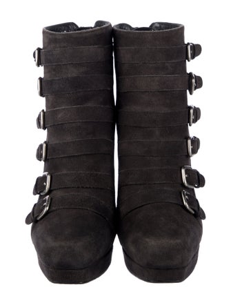 Stuart Weitzman Suede Lace-Up Boots