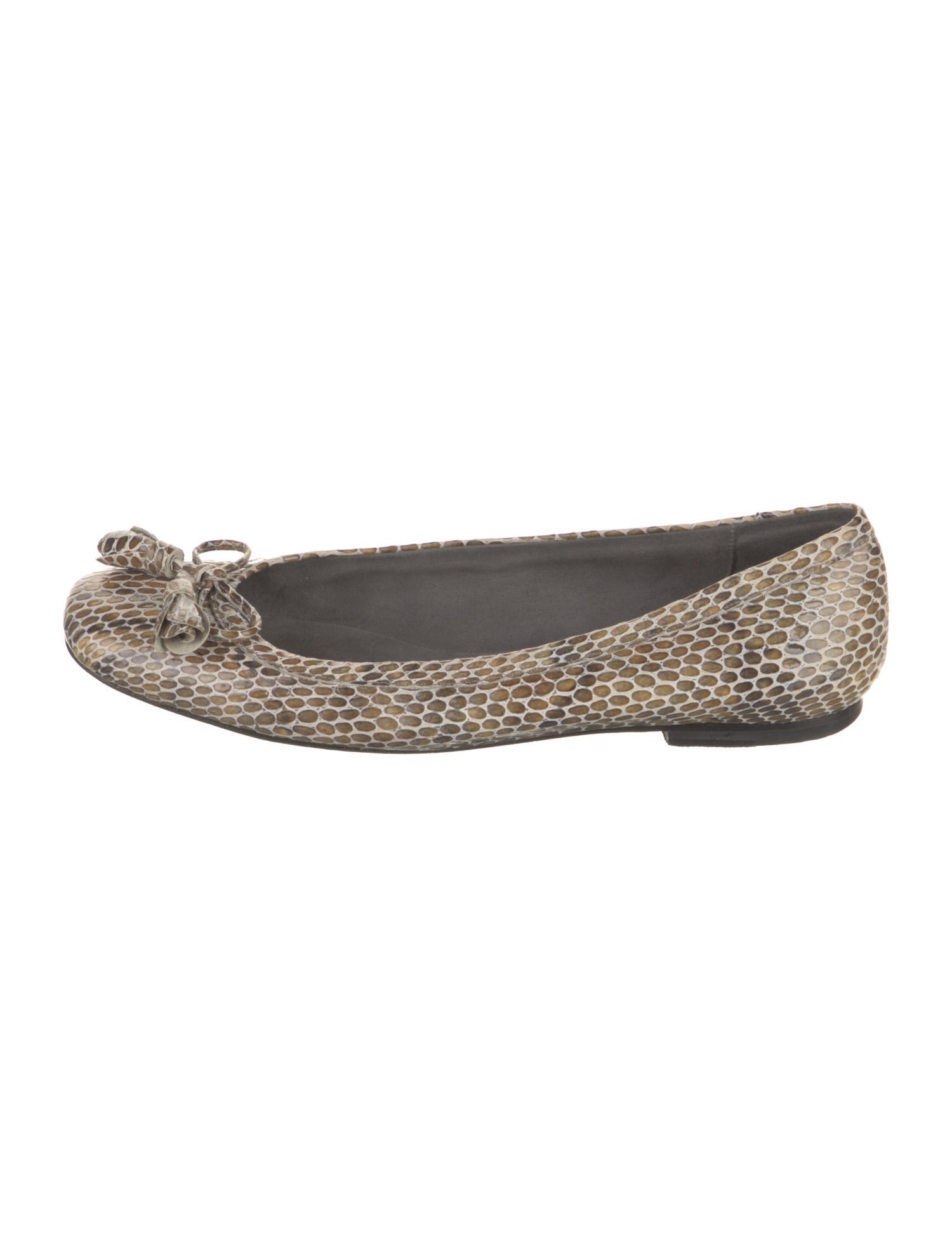 Stuart Weitzman Embossed Leather Animal Print Ballet Flats