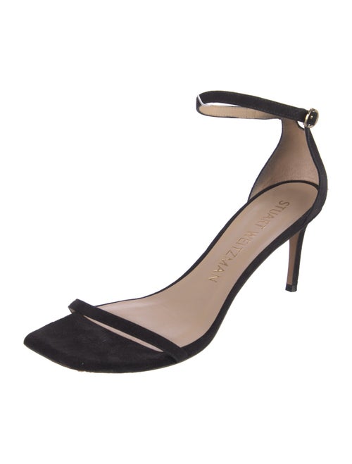Stuart Weitzman Suede Crystal Embellishments Sandals