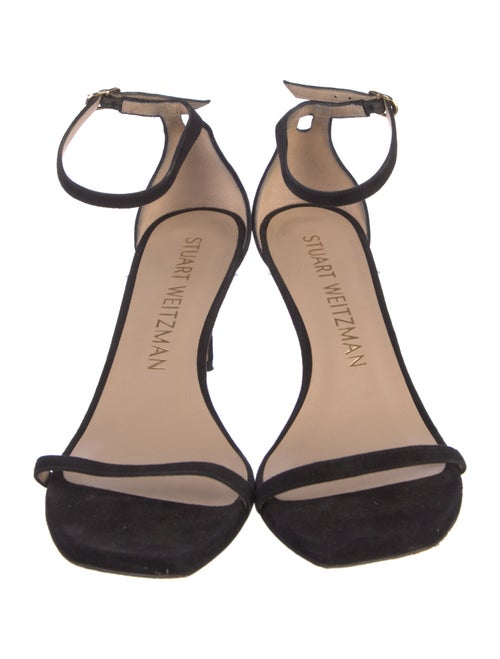 Stuart Weitzman Suede Crystal Embellishments Sandals