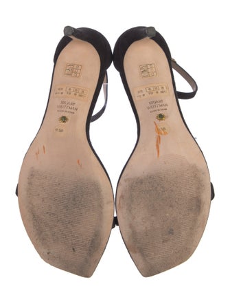 Stuart Weitzman Suede Crystal Embellishments Sandals