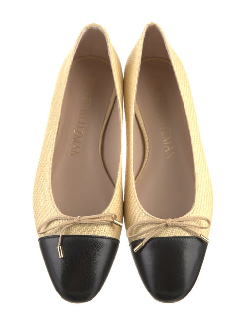 Stuart Weitzman Straw Colorblock Pattern Ballet Flats