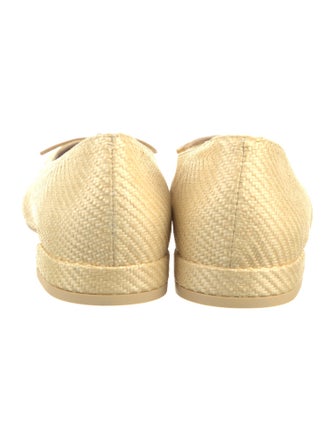 Stuart Weitzman Straw Colorblock Pattern Ballet Flats