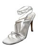 Stuart Weitzman Leather Crystal Embellishments Sandals