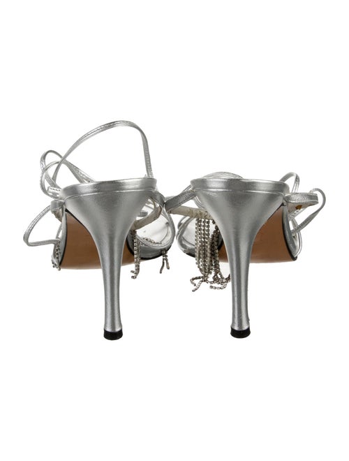 Stuart Weitzman Leather Crystal Embellishments Sandals