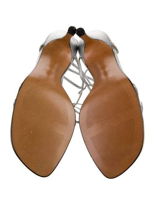 Stuart Weitzman Leather Crystal Embellishments Sandals