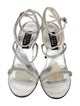 Stuart Weitzman Satin Crystal Embellishments Sandals