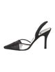 Stuart Weitzman Satin Lace Trim Embellishment Slingback Pumps