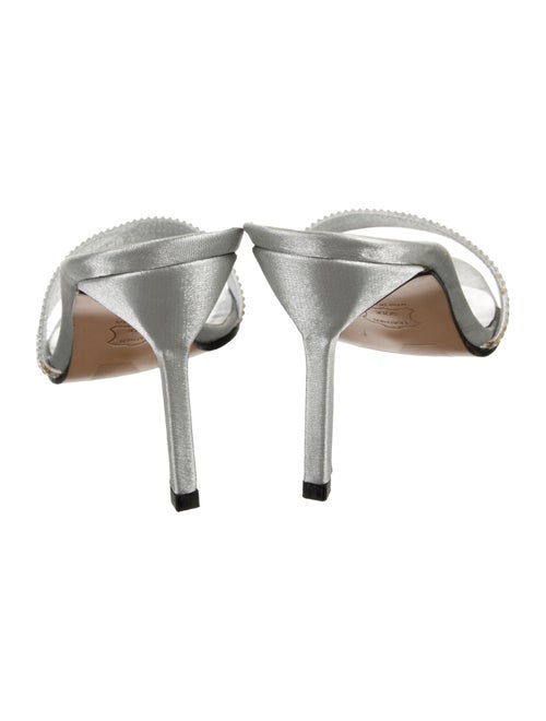 Stuart Weitzman Satin Crystal Embellishments Slides