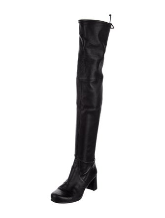 Stuart Weitzman Leather Lace-Up Boots