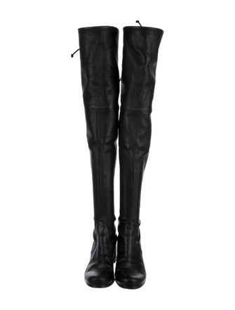 Stuart Weitzman Leather Lace-Up Boots