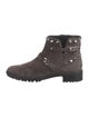 Stuart Weitzman Suede Studded Accents Moto Boots