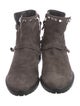 Stuart Weitzman Suede Studded Accents Moto Boots