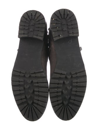 Stuart Weitzman Suede Studded Accents Moto Boots