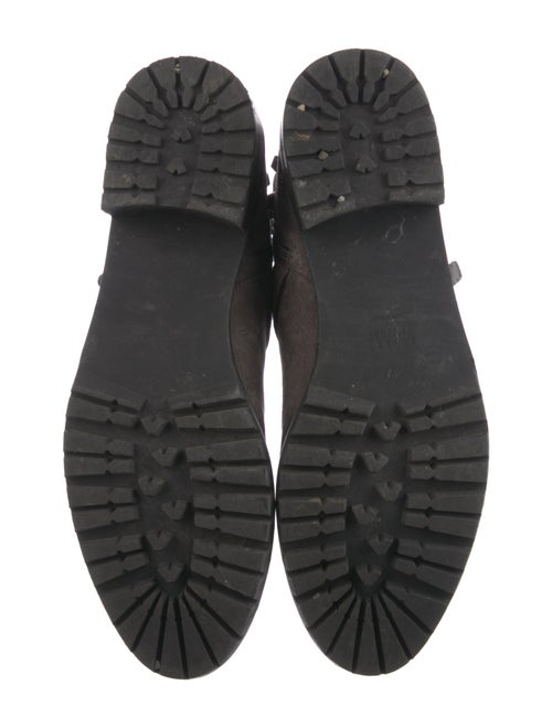 Stuart Weitzman Suede Studded Accents Moto Boots