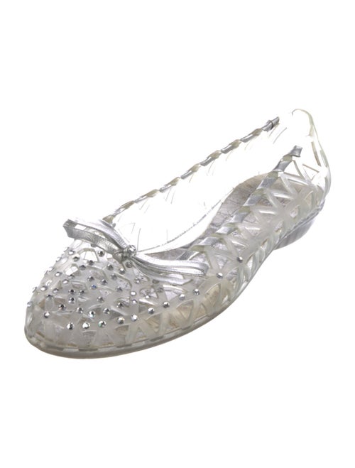 Stuart Weitzman Rubber Bow Accents Ballet Flats